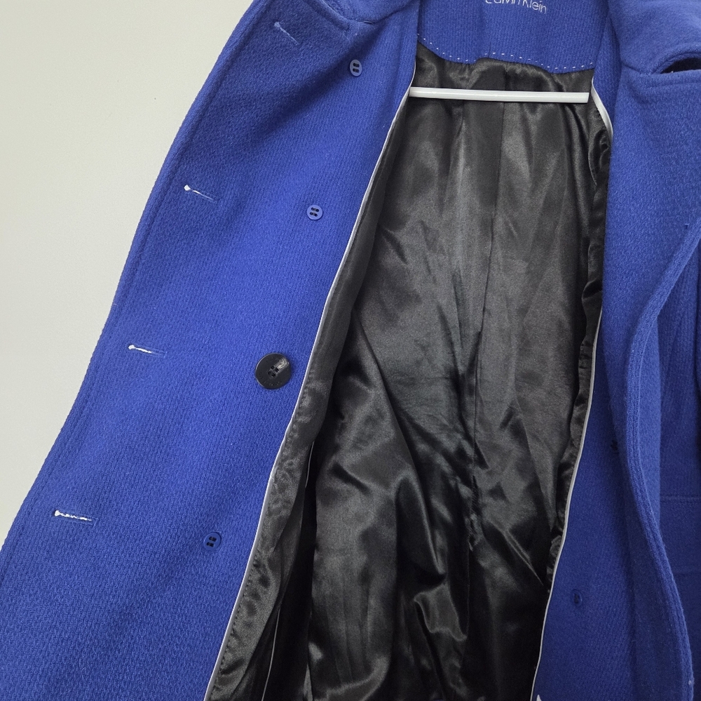 Calvin Klein Wool Coat Women ,Royal Blue Wool Blend Sz 8. - Picture 10 of 16
